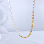 Modern Geometric Gold Plated Stainless Steel Fashion Necklace - TIRAAYA