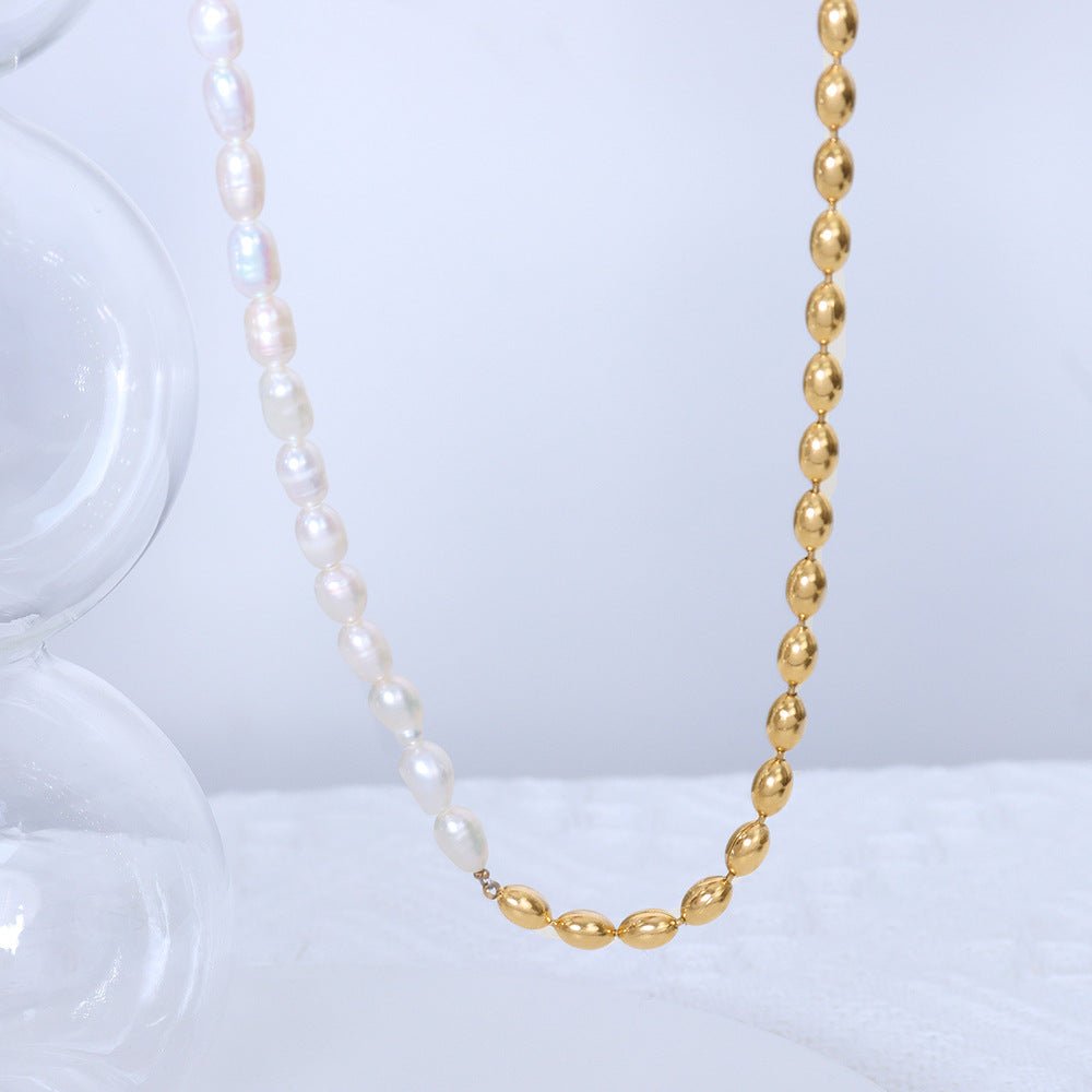 Modern Geometric Gold Plated Stainless Steel Fashion Necklace - TIRAAYA