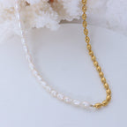 Modern Geometric Gold Plated Stainless Steel Fashion Necklace - TIRAAYA