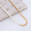 Modern Geometric Gold Plated Stainless Steel Fashion Necklace - TIRAAYA