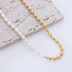 Modern Geometric Gold Plated Stainless Steel Fashion Necklace - TIRAAYA