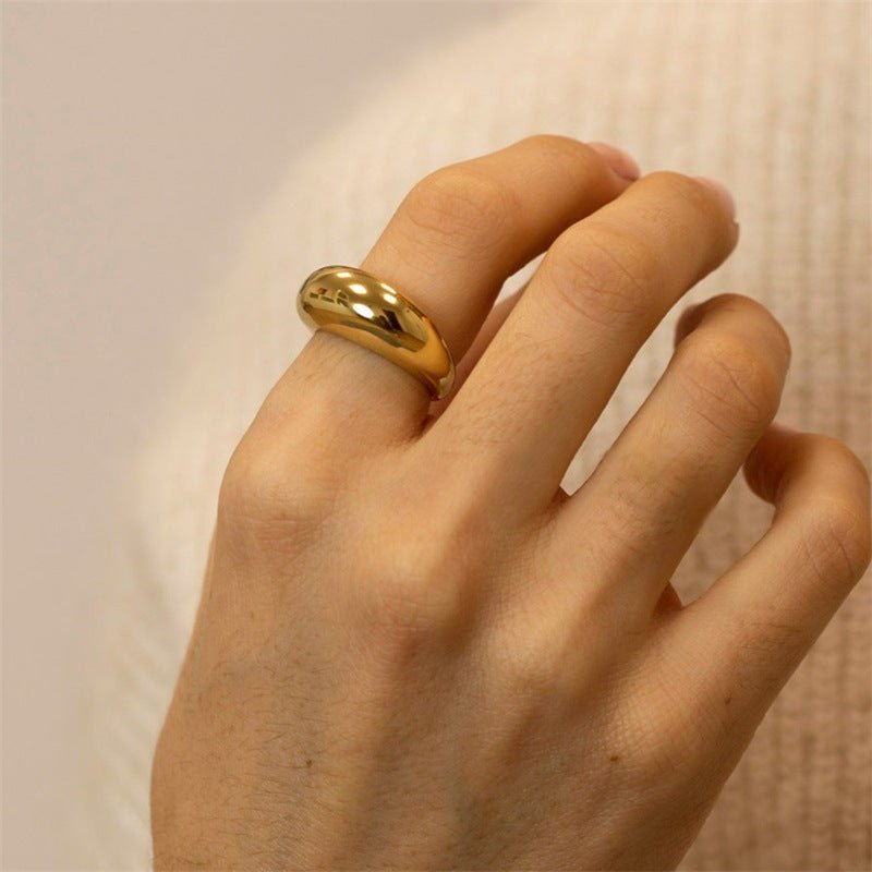 Modern Geometric Gold Plated Stainless Steel Ring For Women - TIRAAYA