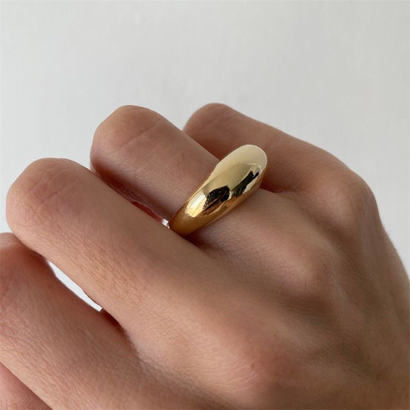 Modern Geometric Gold Plated Stainless Steel Ring For Women - TIRAAYA