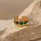 Modern Geometric Gold Plated Stainless Steel Ring For Women - TIRAAYA