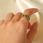 Modern Geometric Gold Plated Stainless Steel Ring For Women - TIRAAYA