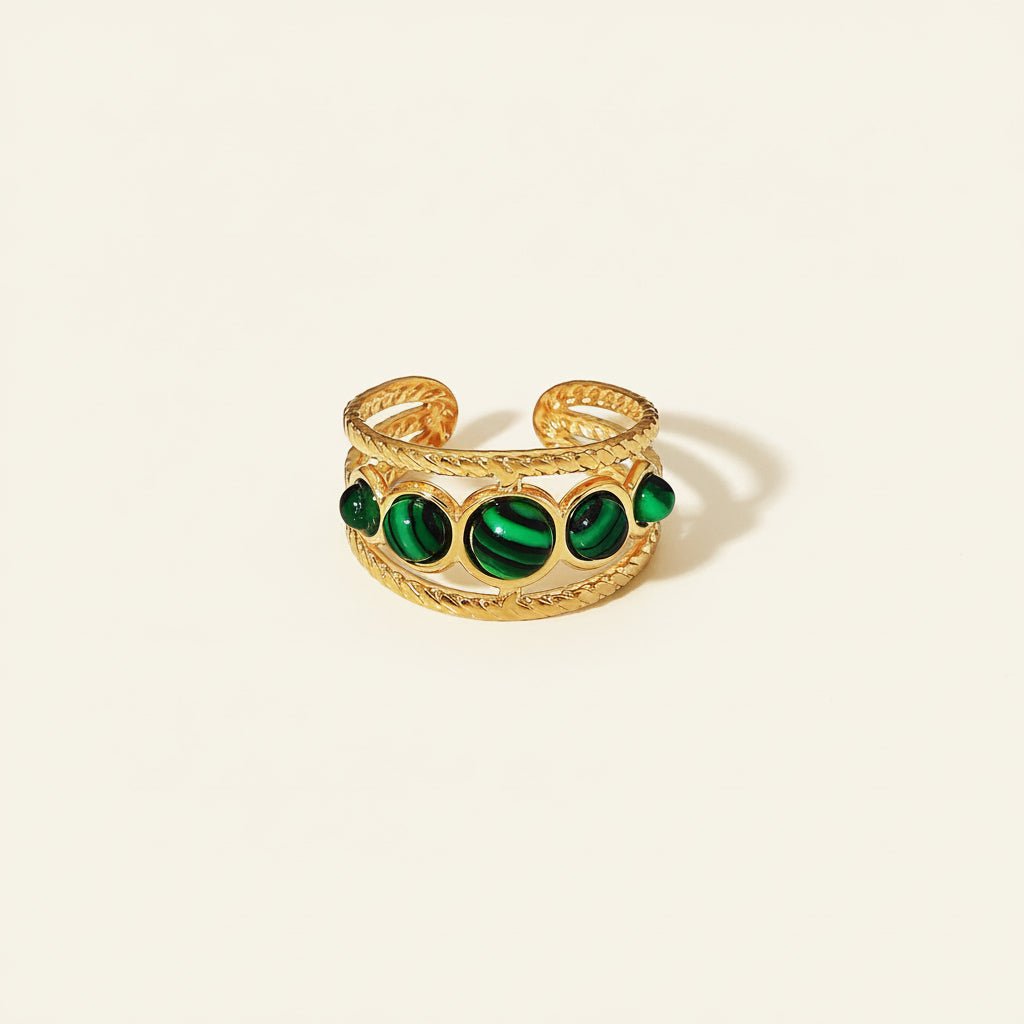 Modern Geometric Gold Plated Stainless Steel Ring For Women - TIRAAYA