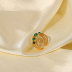 Modern Geometric Gold Plated Stainless Steel Ring For Women - TIRAAYA