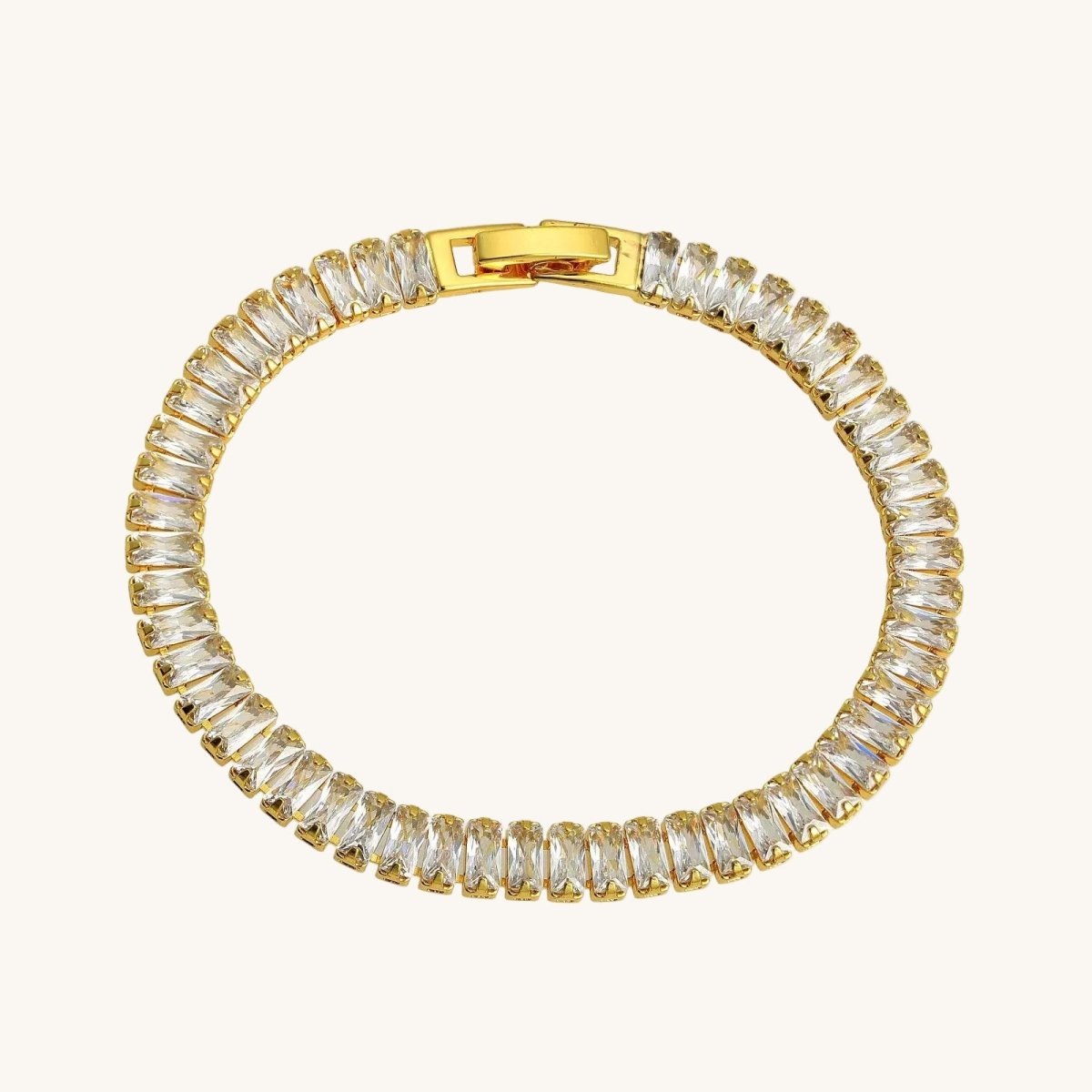 Simple Geometric Bracelet With Gold Plated Copper Finish - TIRAAYA