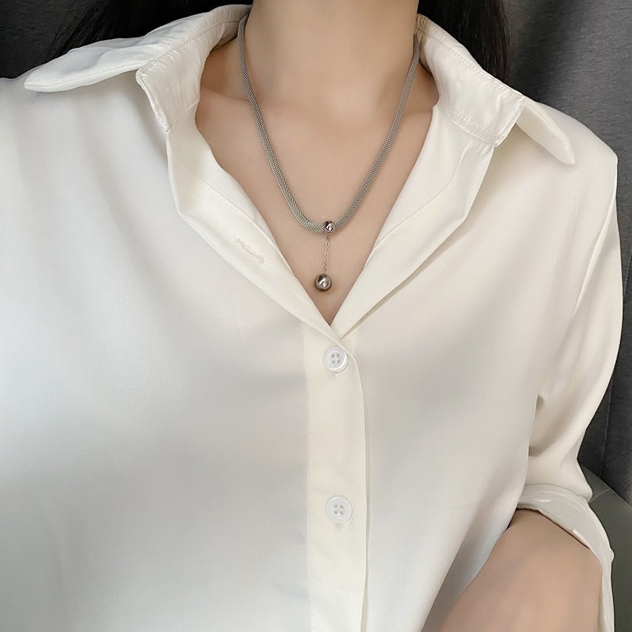Elegant Ball Pendant Necklace With 18K Gold Plated Finish - TIRAAYA