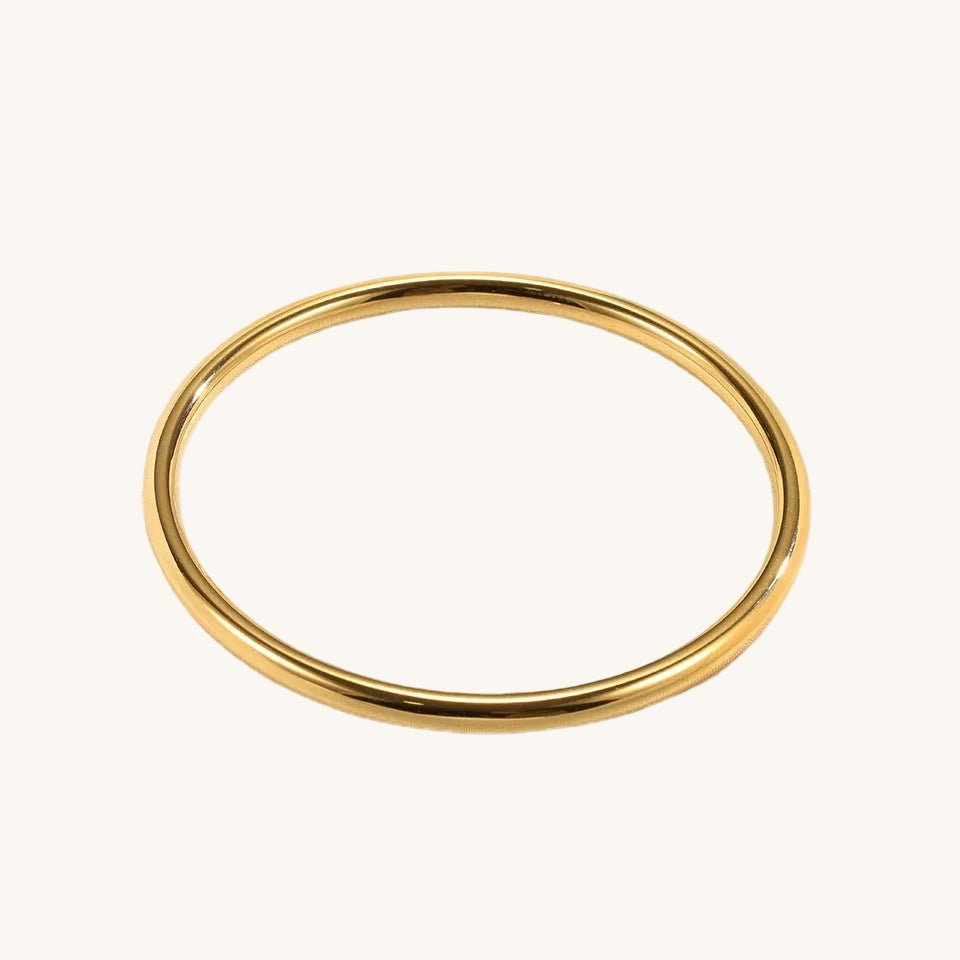 Simple Solid Color Bangle With 18K Gold Plated Finish - TIRAAYA