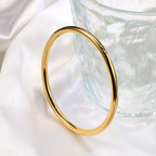 Simple Solid Color Bangle With 18K Gold Plated Finish - TIRAAYA