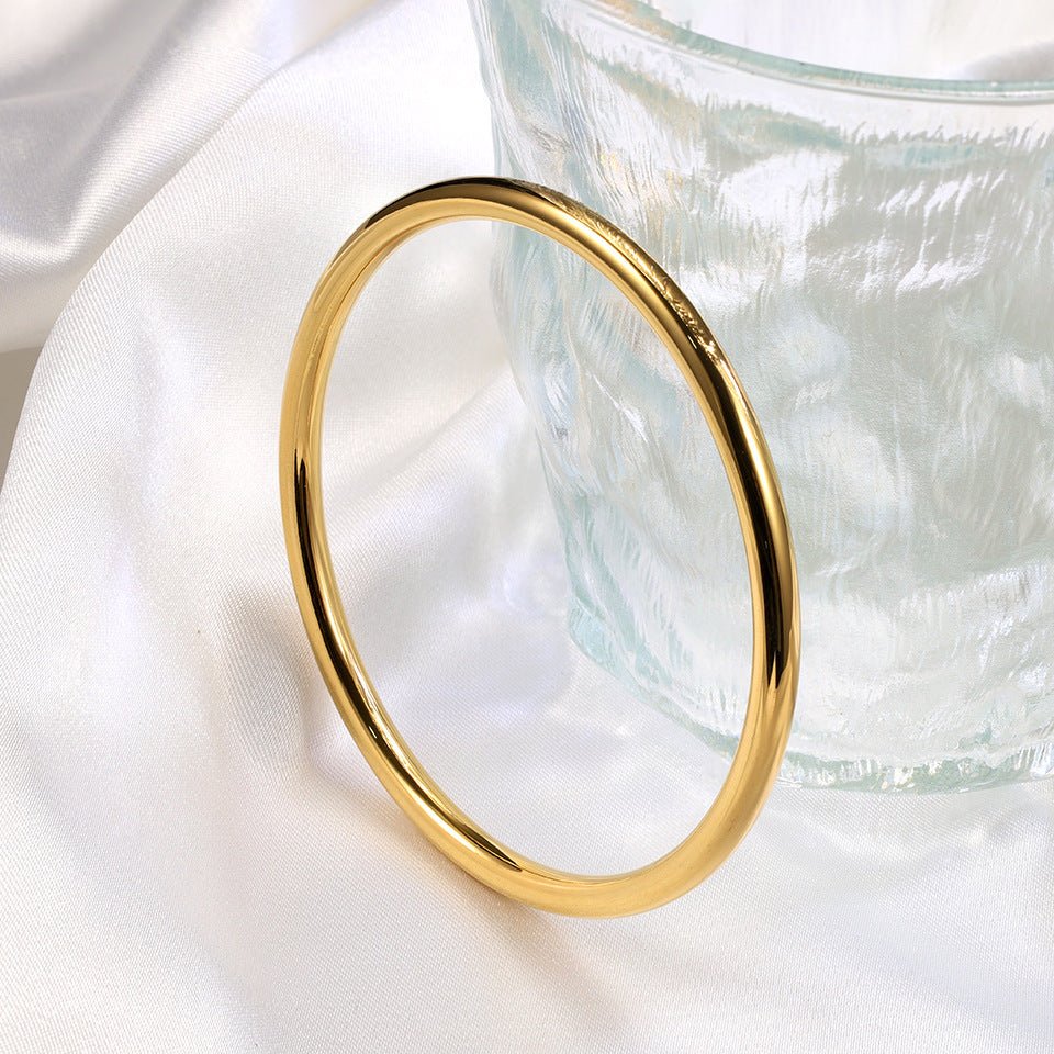 Simple Solid Color Bangle With 18K Gold Plated Finish - TIRAAYA