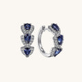 Classic Platinum Round Gemstone Inlay Copper Earrings For Women - TIRAAYA