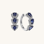 Classic Platinum Round Gemstone Inlay Copper Earrings For Women - TIRAAYA