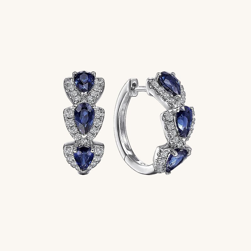 Classic Platinum Round Gemstone Inlay Copper Earrings For Women - TIRAAYA