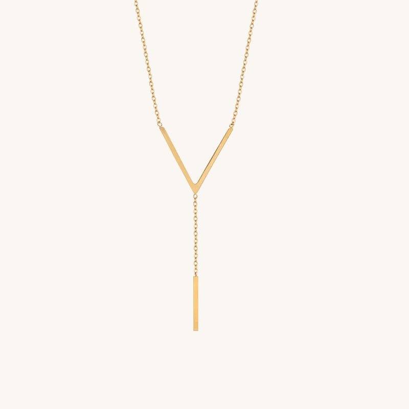 Minimal Letter Gold Plated Stainless Steel Necklace For Women - TIRAAYA
