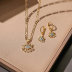 Elegant Evil Eye Zircon Gold Plated Copper Necklace - TIRAAYA