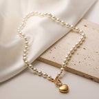 Simple Heart Shape Pendant Necklace With Gold Plated Finish - TIRAAYA