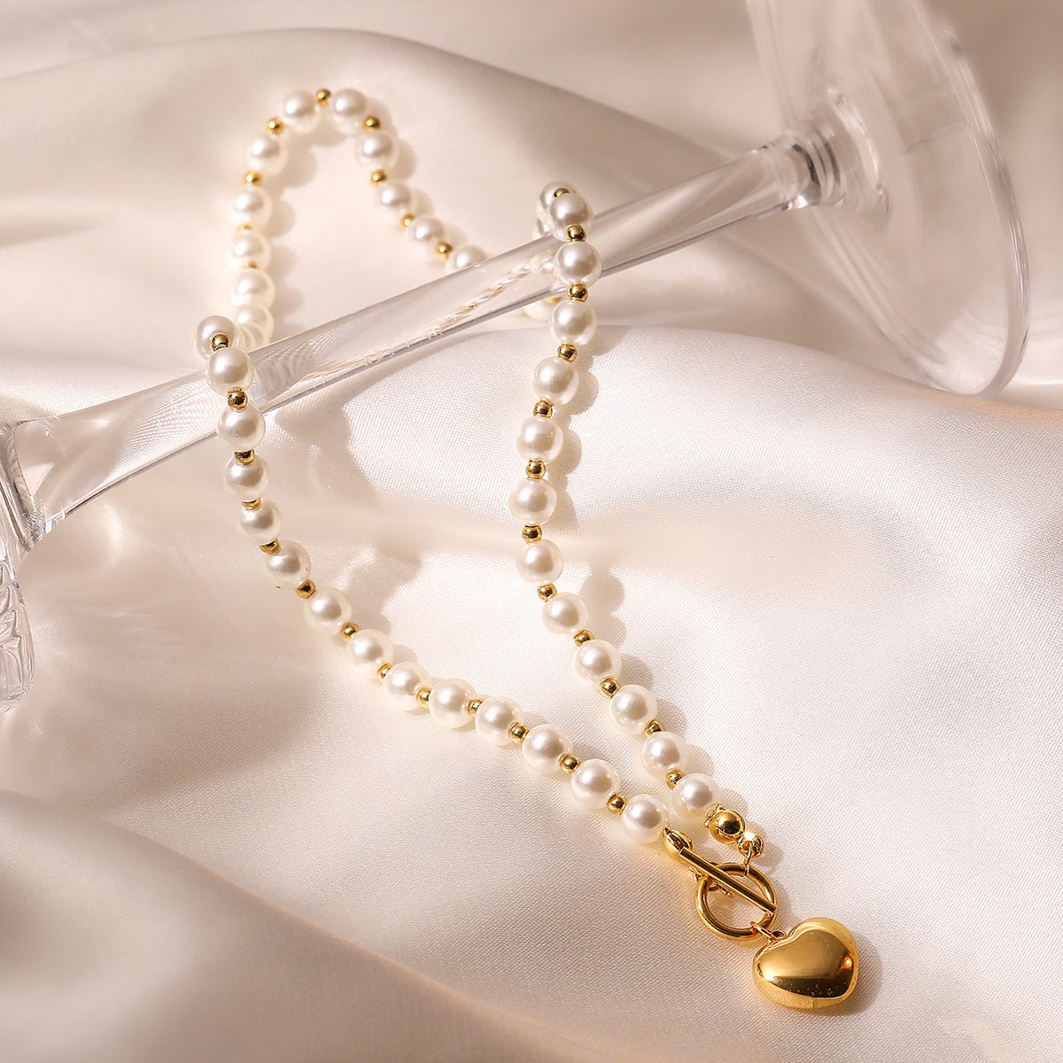Simple Heart Shape Pendant Necklace With Gold Plated Finish - TIRAAYA