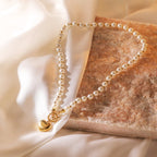 Simple Heart Shape Pendant Necklace With Gold Plated Finish - TIRAAYA