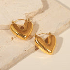 Elegant Heart Shape Earrings And Necklace With Gold Plated Finish - TIRAAYA