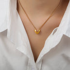 Elegant Heart Shape Earrings And Necklace With Gold Plated Finish - TIRAAYA