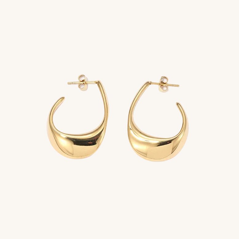 Classic Solid Color Gold And White Gold Plated Stainless Steel Ear Studs - TIRAAYA