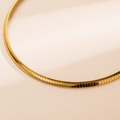 Minimal Solid Color Gold Plated Stainless Steel Choker Necklace - TIRAAYA