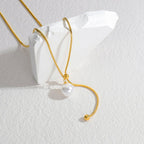 Elegant Asymmetrical Gold Plated Stainless Steel Pendant Necklace - TIRAAYA