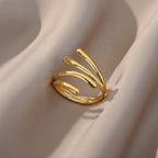 Elegant Geometric Heart Open Ring With Gold Plated Finish - TIRAAYA