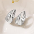 Geometric Zircon Earrings In Stainless Steel With Gold Plated Finish - TIRAAYA