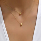 Water Droplet Double Layer Necklace With Gold Plated Finish - TIRAAYA