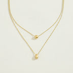 Water Droplet Double Layer Necklace With Gold Plated Finish - TIRAAYA
