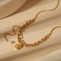 Elegant Vachette Clasp Gold Plated Stainless Steel Necklace - TIRAAYA