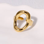Modern Geometric Open Ring With Real Gold Plated Finish - TIRAAYA