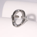 Modern Geometric Open Ring With Real Gold Plated Finish - TIRAAYA