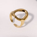 Modern Geometric Open Ring With Real Gold Plated Finish - TIRAAYA