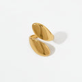 Artistic Geometric Gold Plated Stainless Steel Statement Ring - TIRAAYA