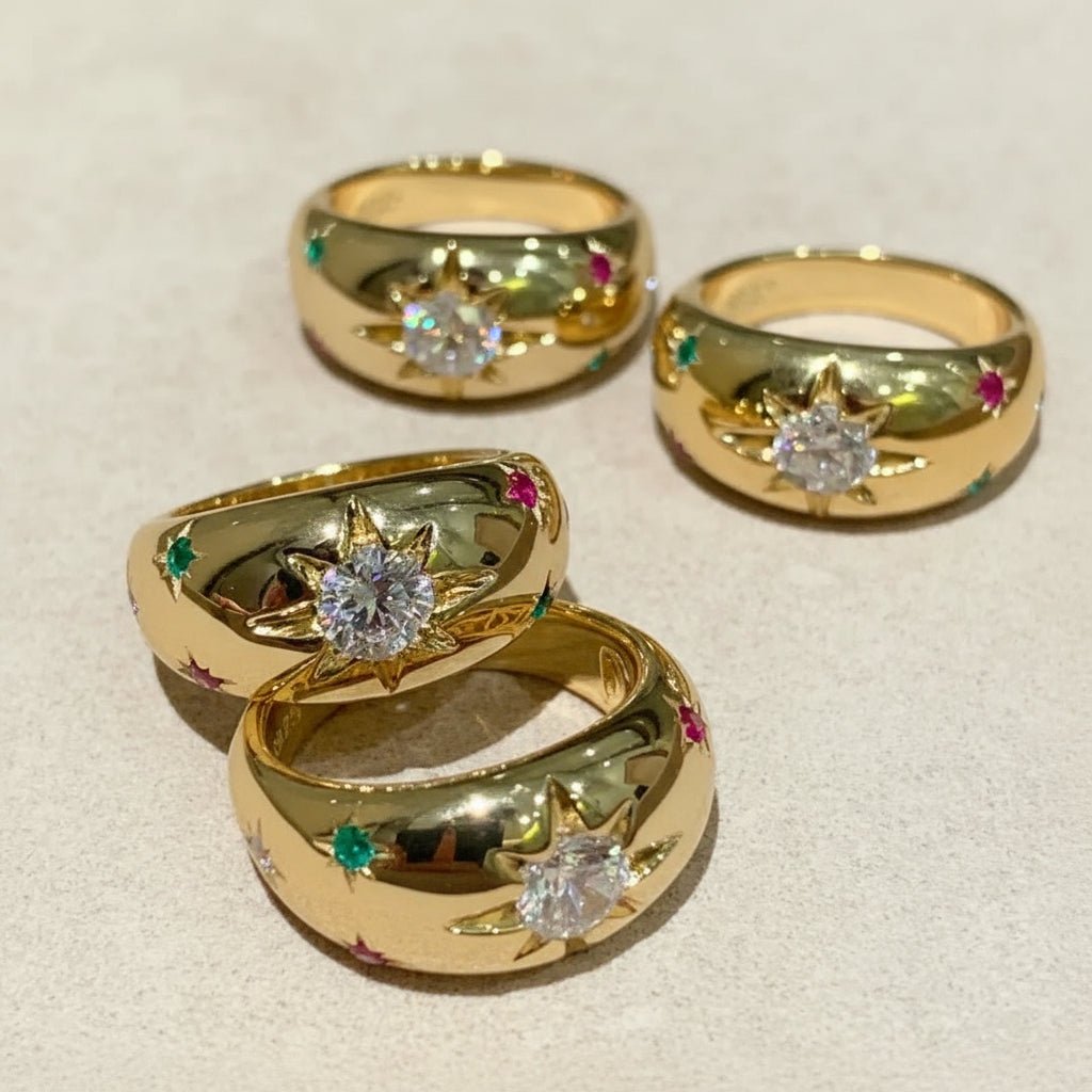 Vintage Style Classic Star Copper Open Ring For Women - TIRAAYA