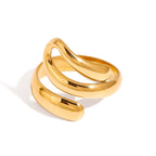 Classic Geometric Gold Plated Stainless Steel Ring For Women - TIRAAYA
