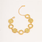 Classic Circle Gold Plated Stainless Steel Bracelet For Women - TIRAAYA