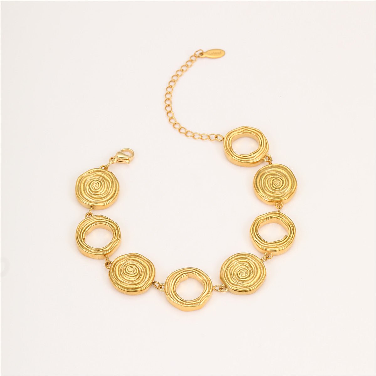 Classic Circle Gold Plated Stainless Steel Bracelet For Women - TIRAAYA