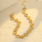 Classic Circle Gold Plated Stainless Steel Necklace For Women - TIRAAYA