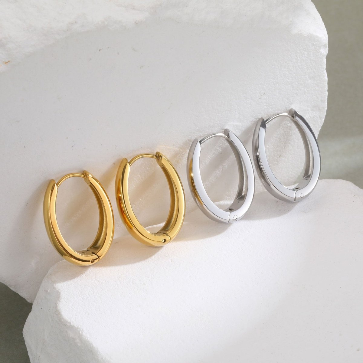 Elegant U Shape Earrings With Real Gold Plated Finish - TIRAAYA