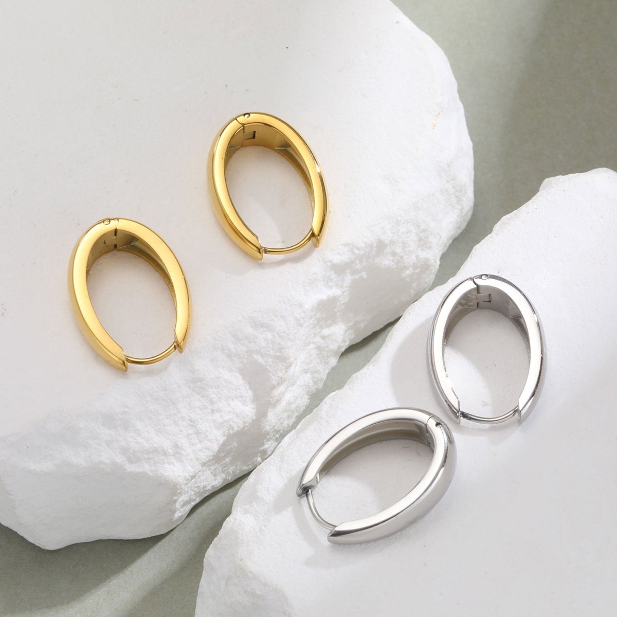 Elegant U Shape Earrings With Real Gold Plated Finish - TIRAAYA