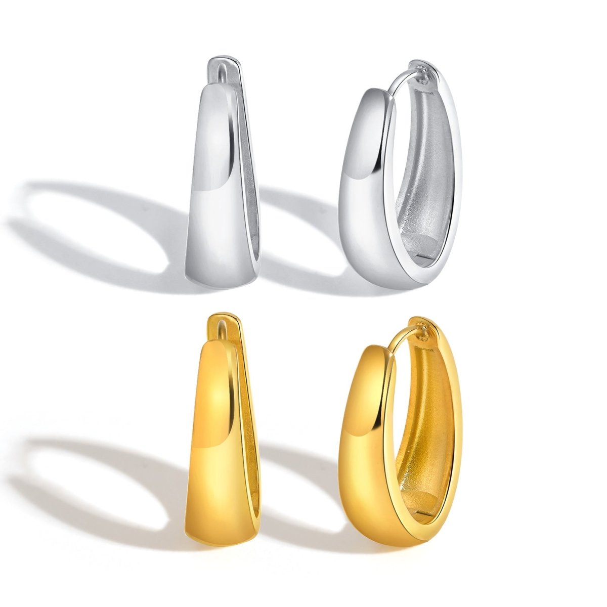 Elegant U Shape Earrings With Real Gold Plated Finish - TIRAAYA