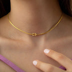Sweet Knot Snake Chain Necklace In Stainless Steel With Gold And Silver Finish - TIRAAYA