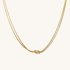 Sweet Knot Snake Chain Necklace In Stainless Steel With Gold And Silver Finish - TIRAAYA