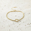 Sweet Knot Snake Chain Bracelet In Stainless Steel With Gold And Silver Finish - TIRAAYA