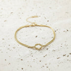 Sweet Knot Snake Chain Bracelet In Stainless Steel With Gold And Silver Finish - TIRAAYA